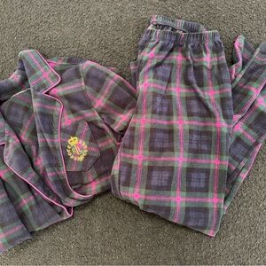 Ralph Lauren Women's Plaid Pajama Set - Gray and Pink